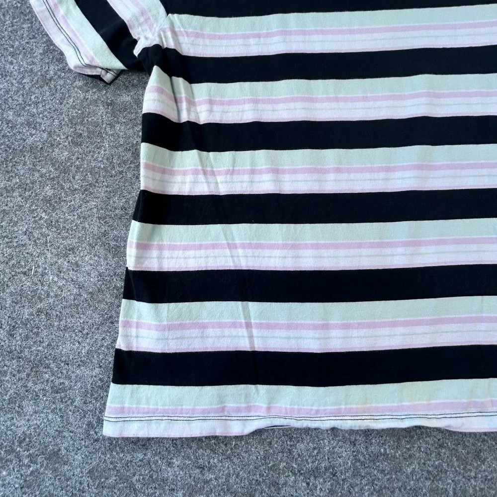 Guess Originals Crewneck T-Shirt Mens M White Black Striped Rogers Short Sleeve - Picture 10 of 16
